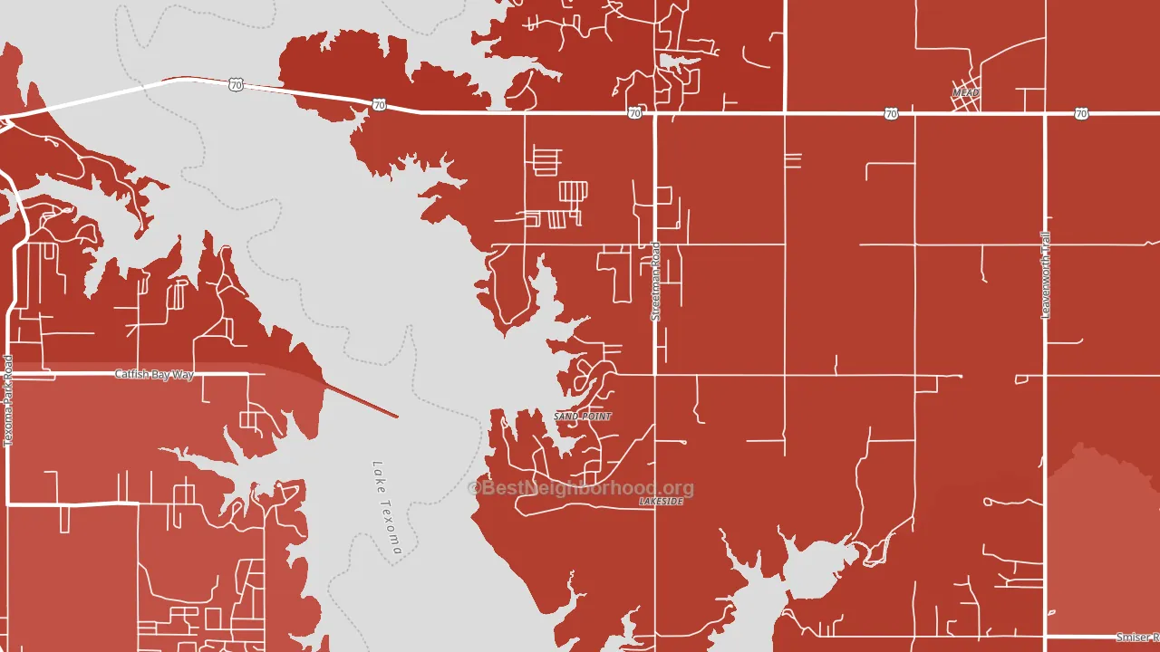 Sand Point, OK block-group political-lean map