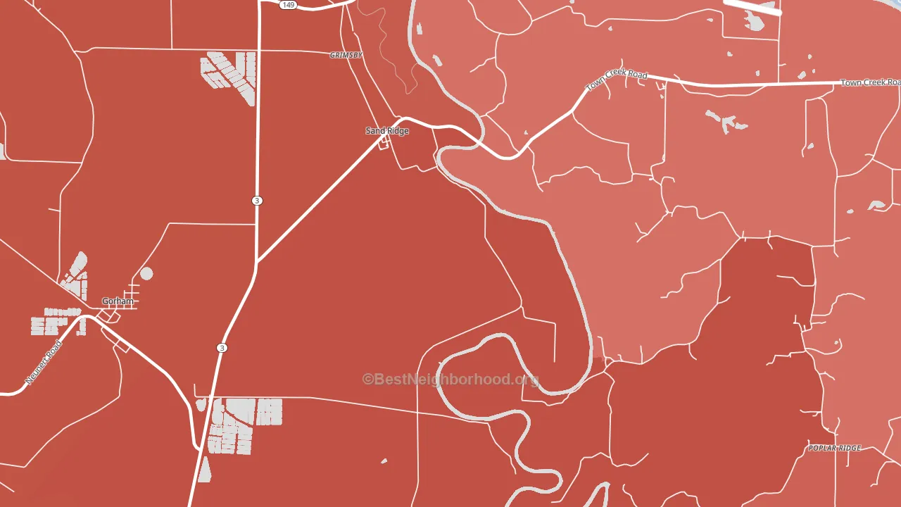 Sand Ridge, IL block-group political-lean map