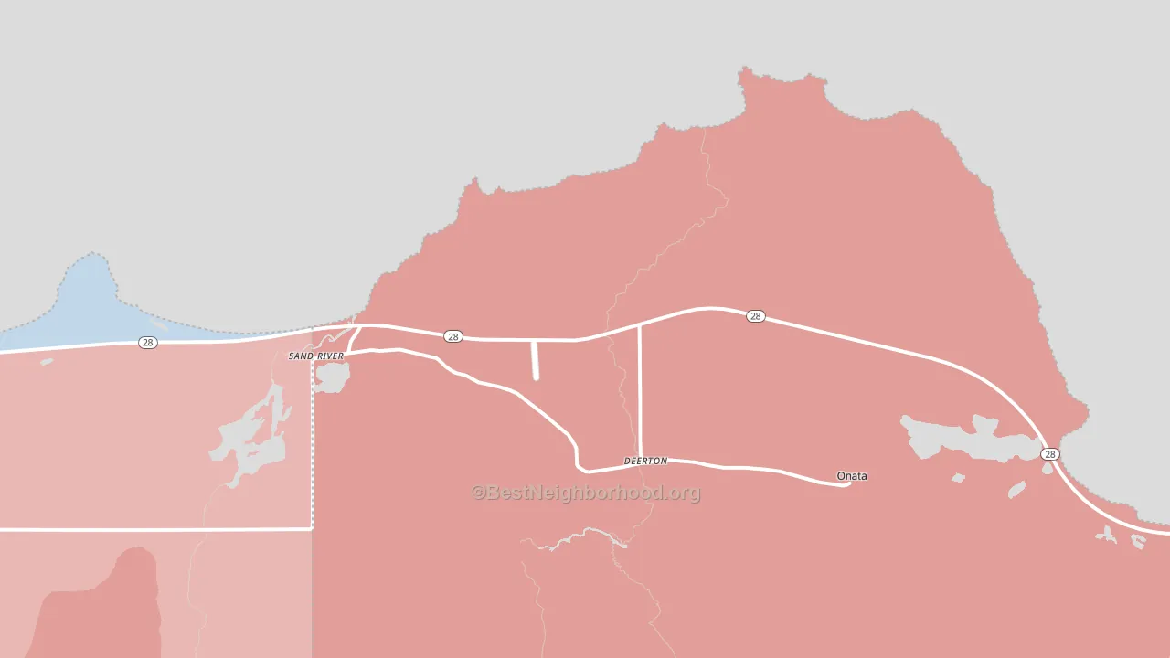 Sand River, MI block-group political-lean map