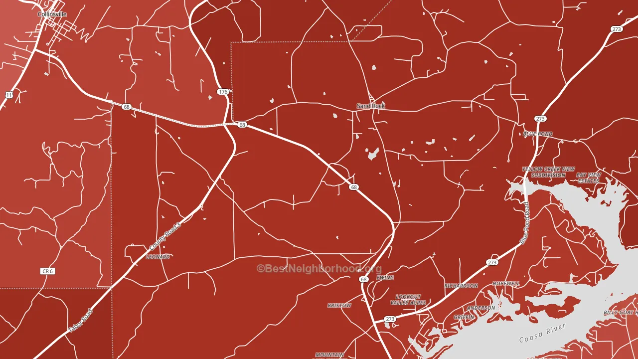 Sand Rock, AL block-group political-lean map