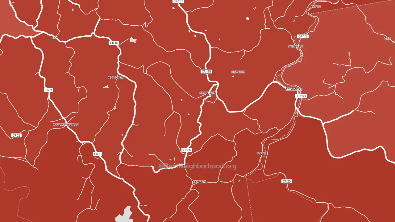 Sand Run, WV block-group political-lean map