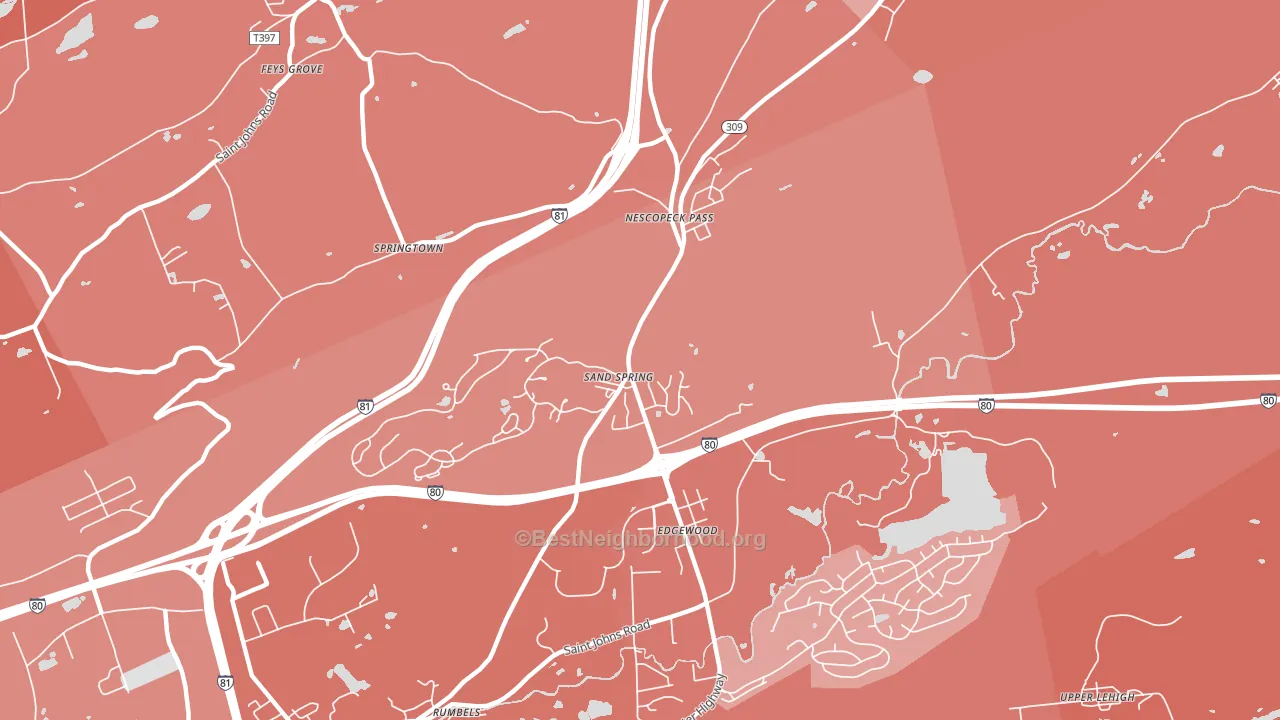 Sand Spring, PA block-group political-lean map