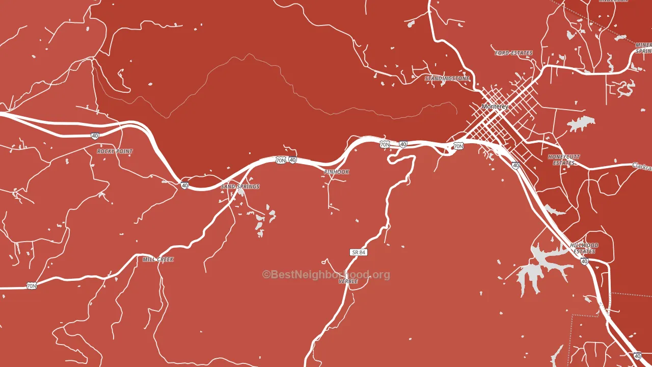 Sand Springs, TN block-group political-lean map