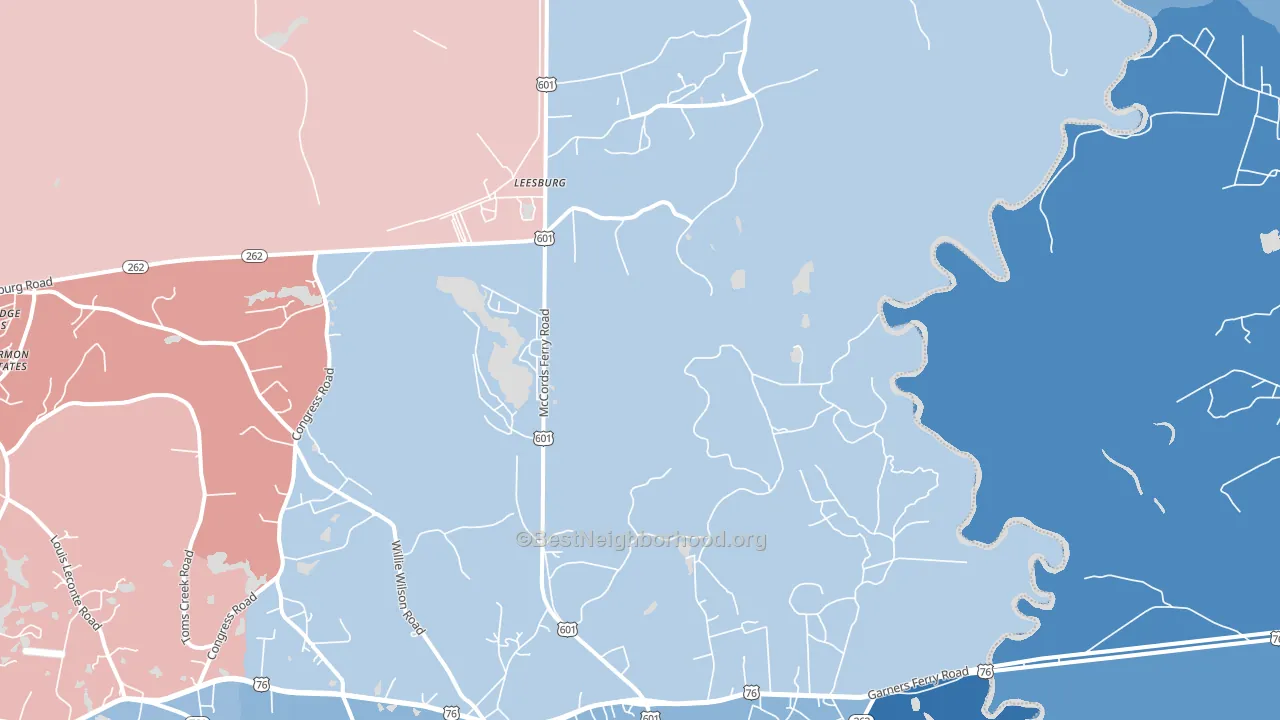 Sanders Corner, SC block-group political-lean map