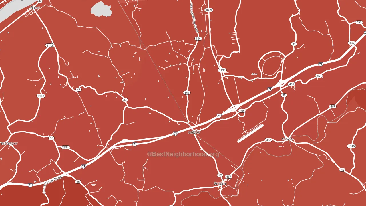 Sanders, KY block-group political-lean map