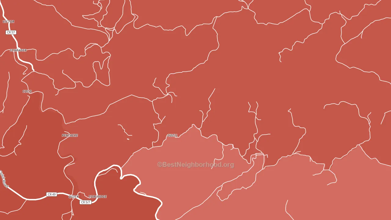 Sanderson, WV block-group political-lean map