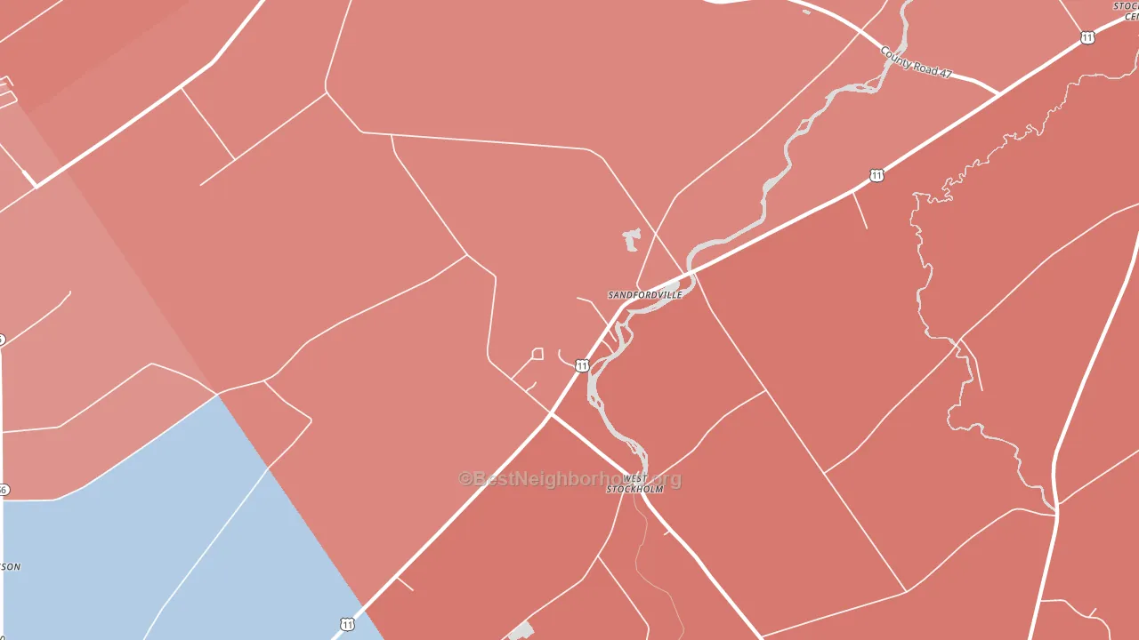 Sandfordville, NY block-group political-lean map
