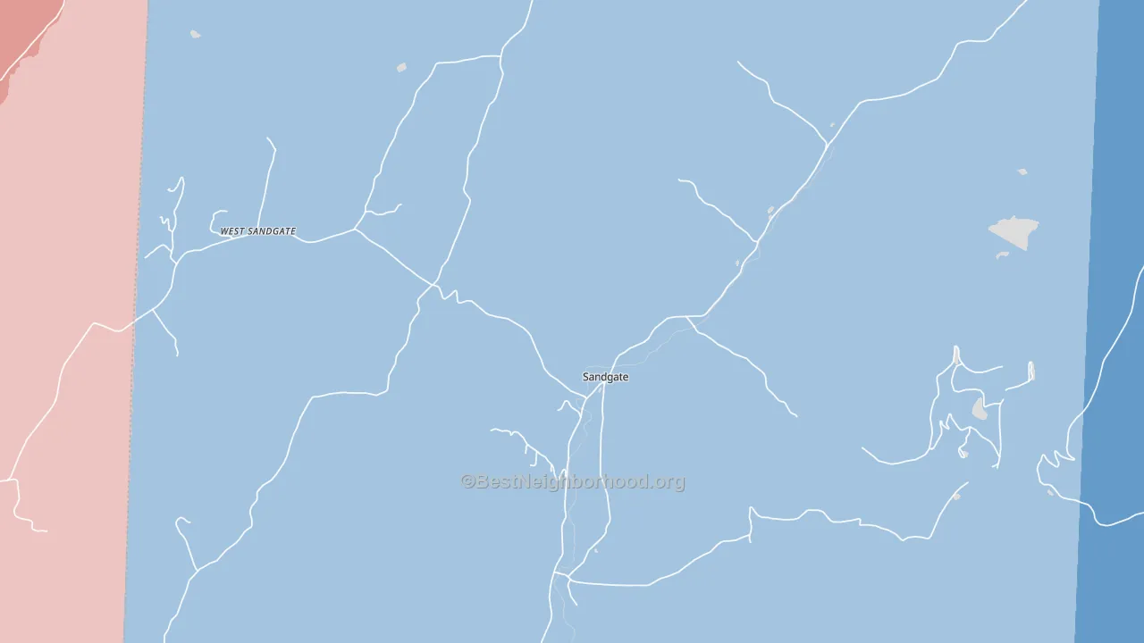 Sandgate, VT block-group political-lean map