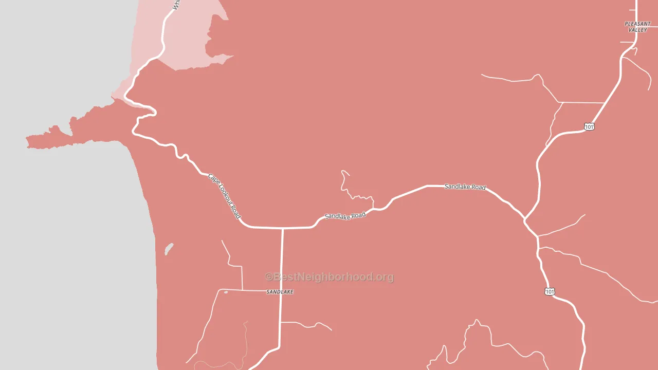 Sandlake, OR block-group political-lean map
