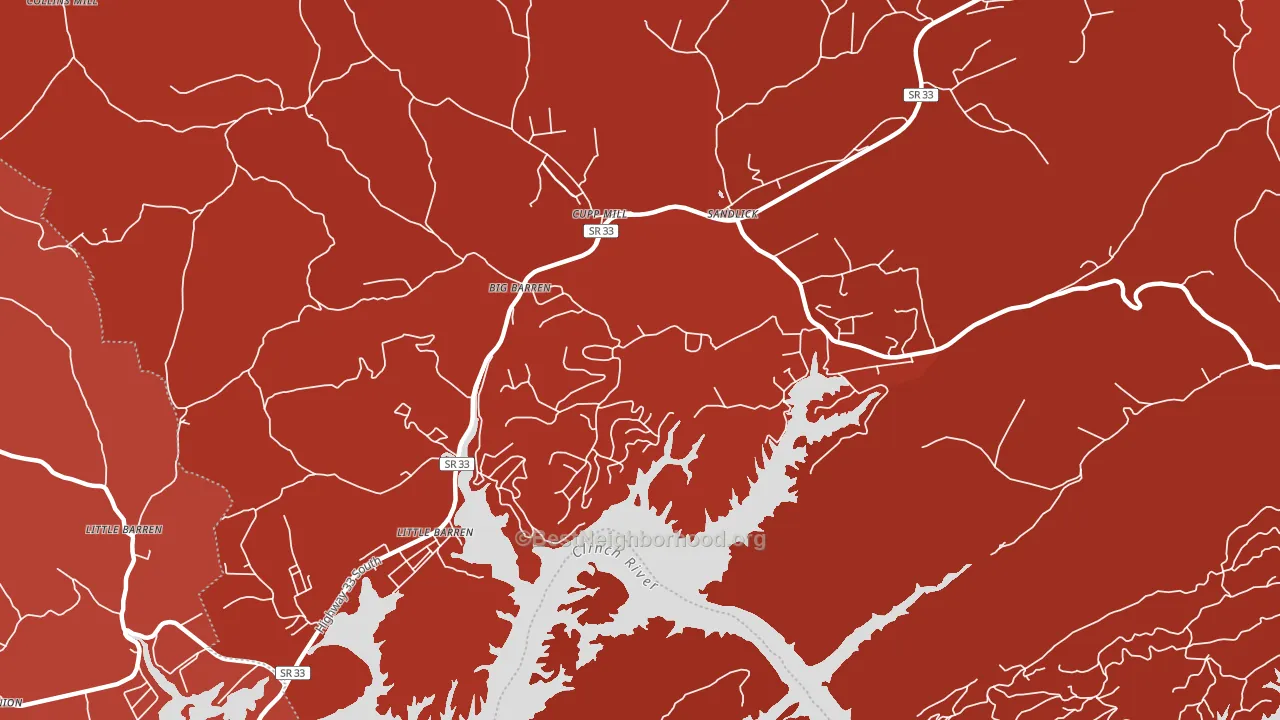 Sandlick, TN block-group political-lean map