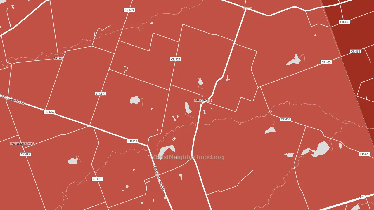 Sandoval, TX block-group political-lean map