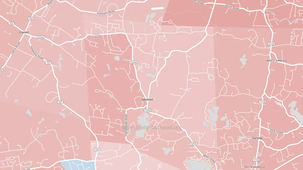 Sandown, NH block-group political-lean map