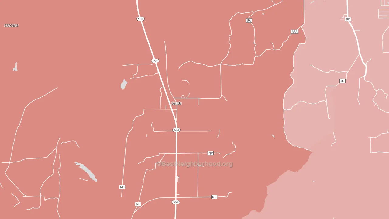 Sands, MI block-group political-lean map
