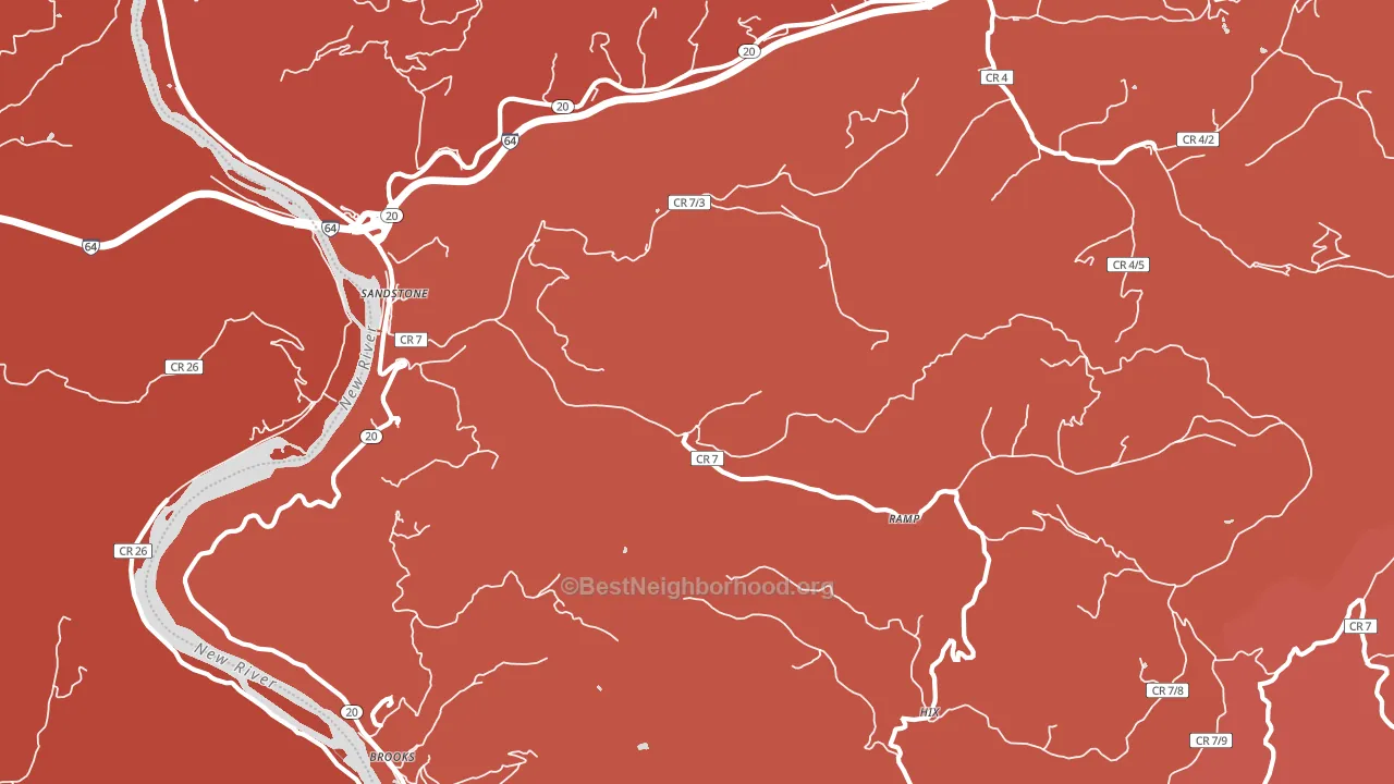 Sandstone, WV block-group political-lean map