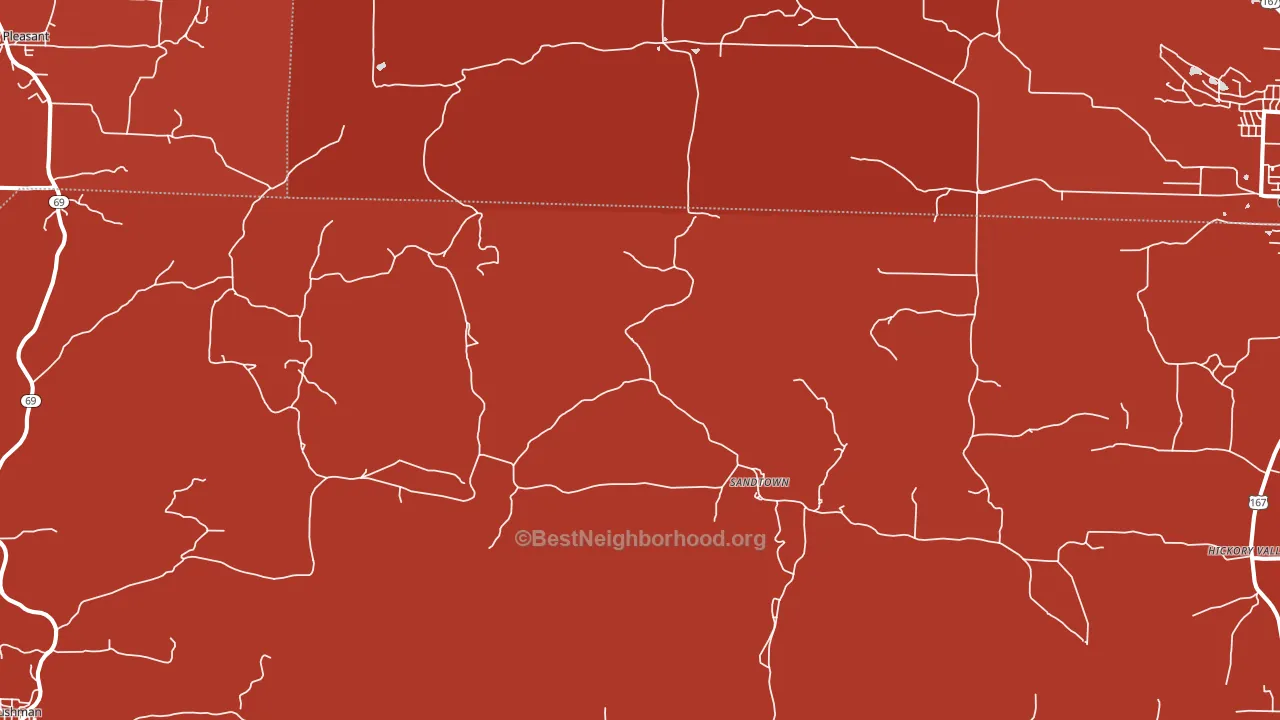 Sandtown, AR block-group political-lean map
