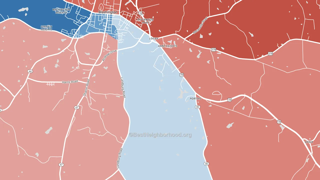 Sandtown, GA block-group political-lean map