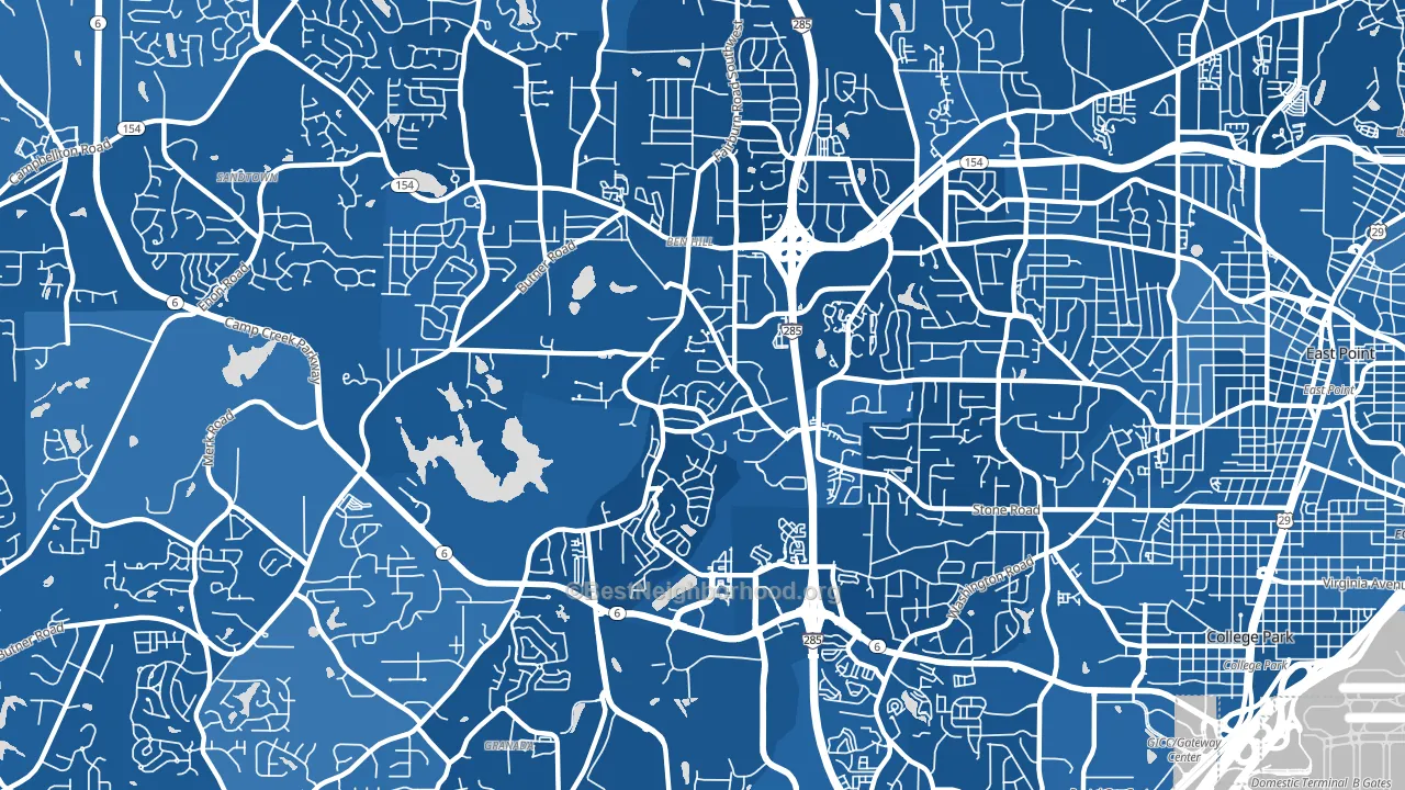 Sandtown-Southeastern Atlanta, Atlanta, GA block-group political-lean map