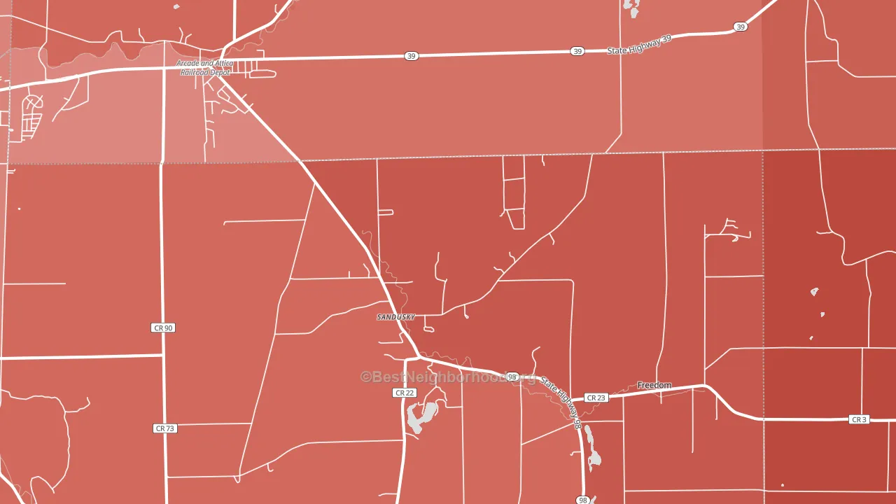 Sandusky, NY block-group political-lean map