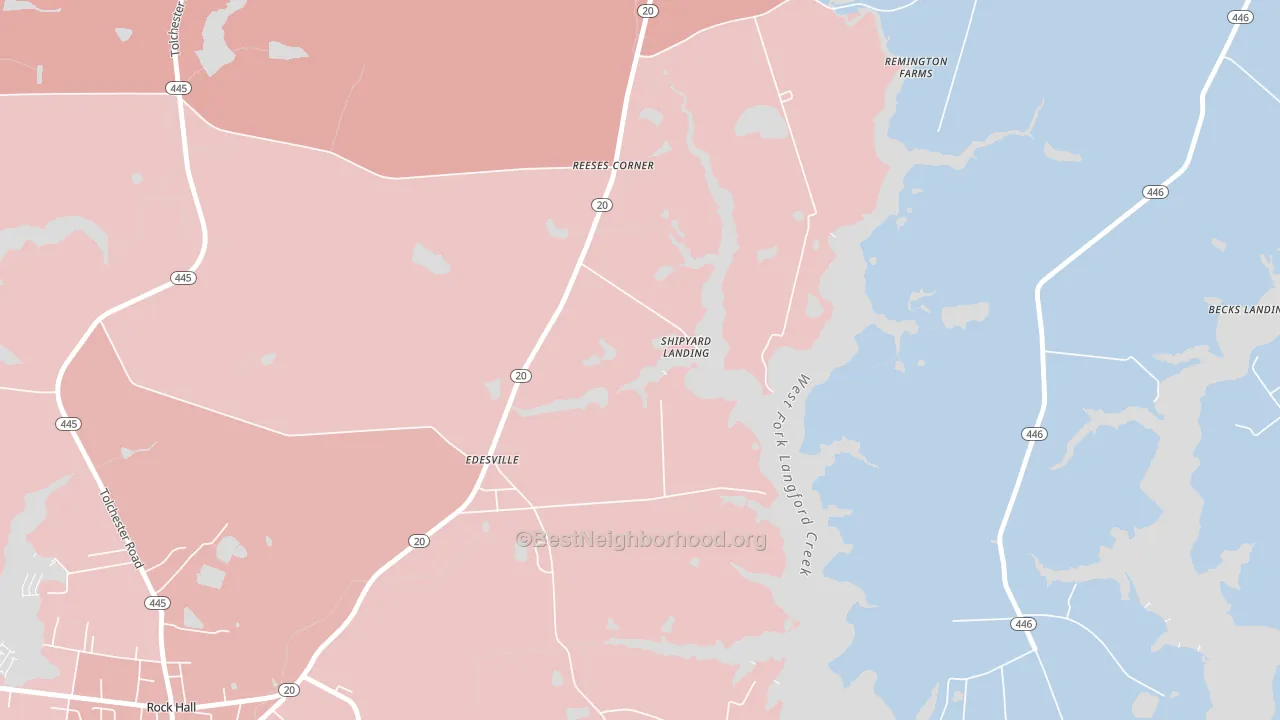 Sandy Bottom, MD block-group political-lean map