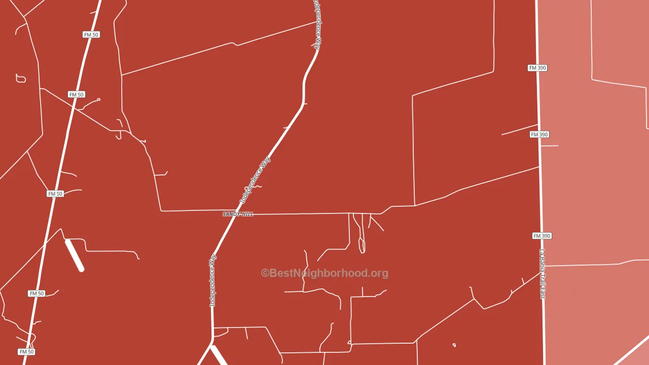 Sandy Hill, TX block-group political-lean map