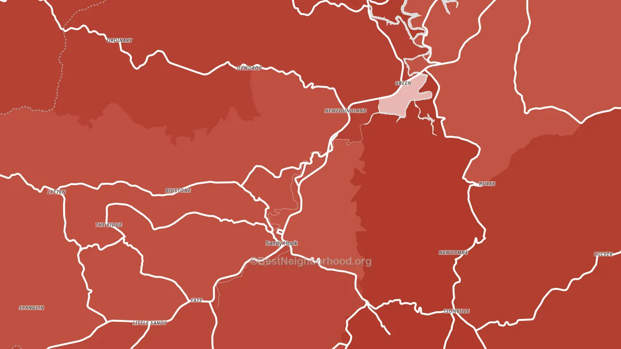 Sandy Hook, KY block-group political-lean map