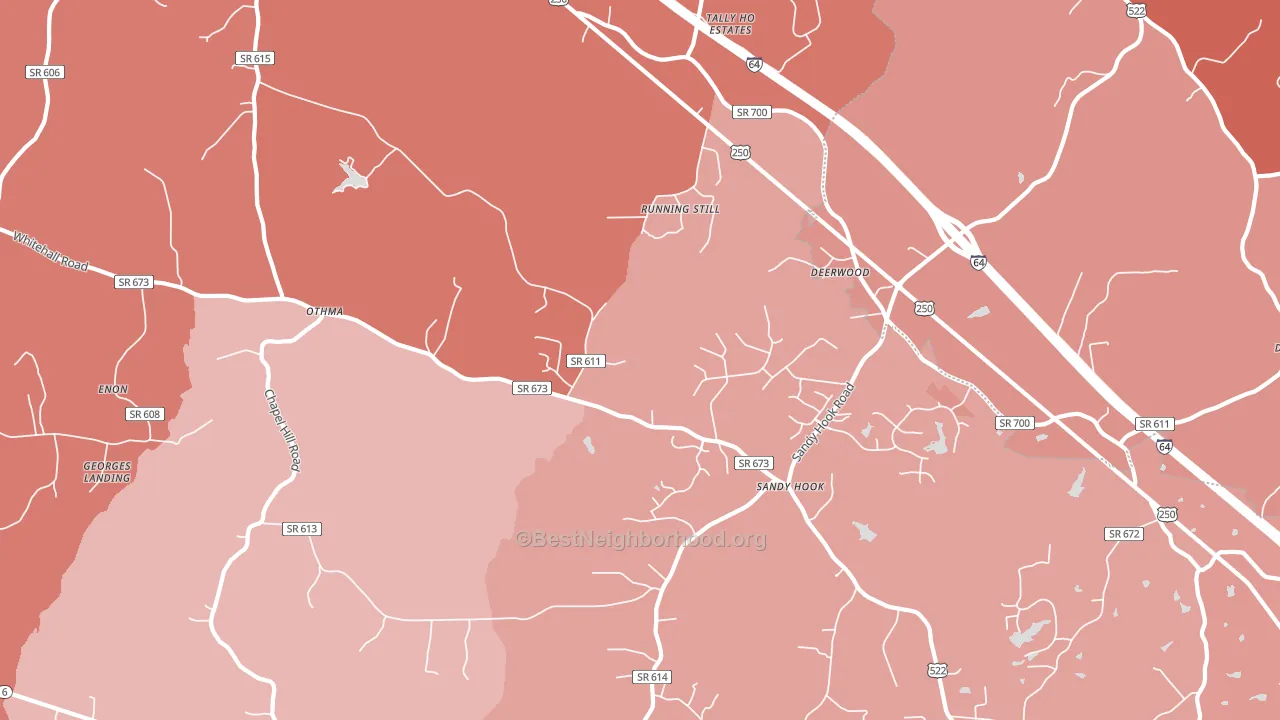 Sandy Hook, VA block-group political-lean map