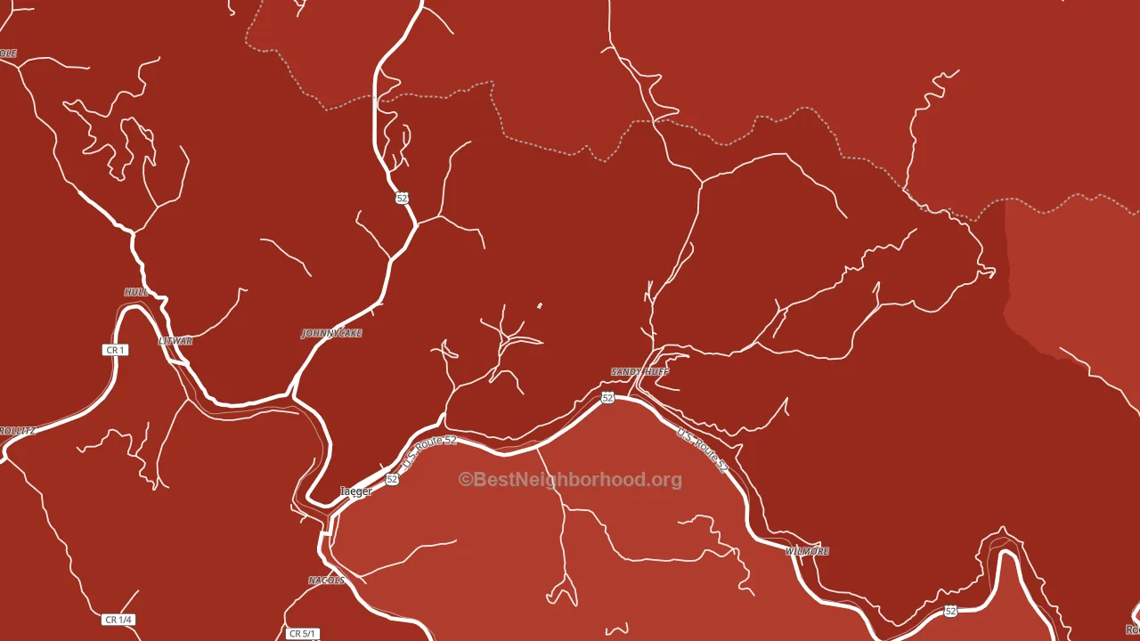 Sandy Huff, WV block-group political-lean map