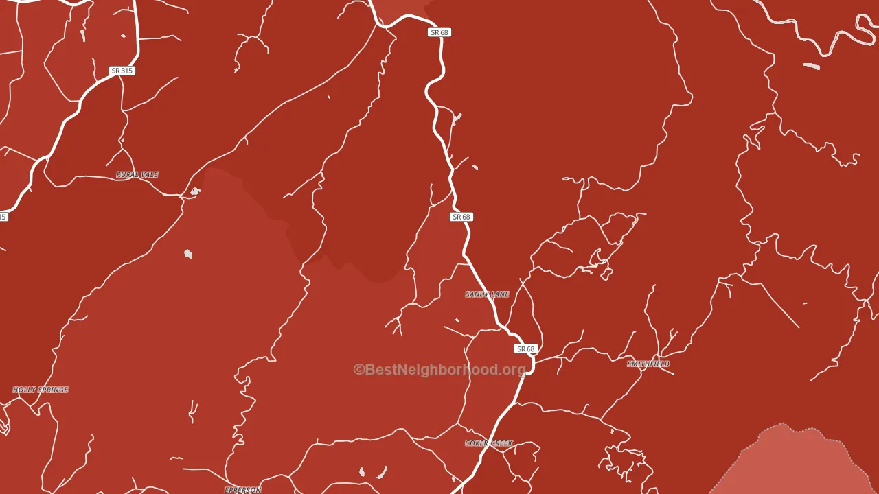 Sandy Lane, TN block-group political-lean map