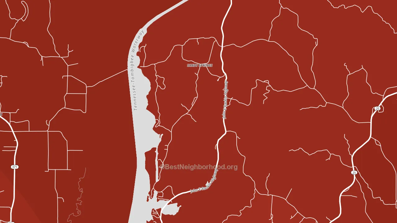 Sandy Springs, MS block-group political-lean map