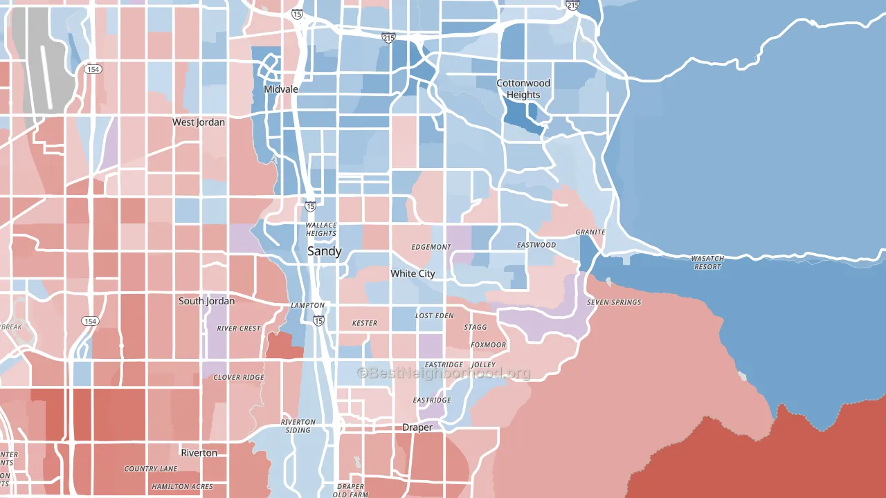 Sandy, UT block-group political-lean map