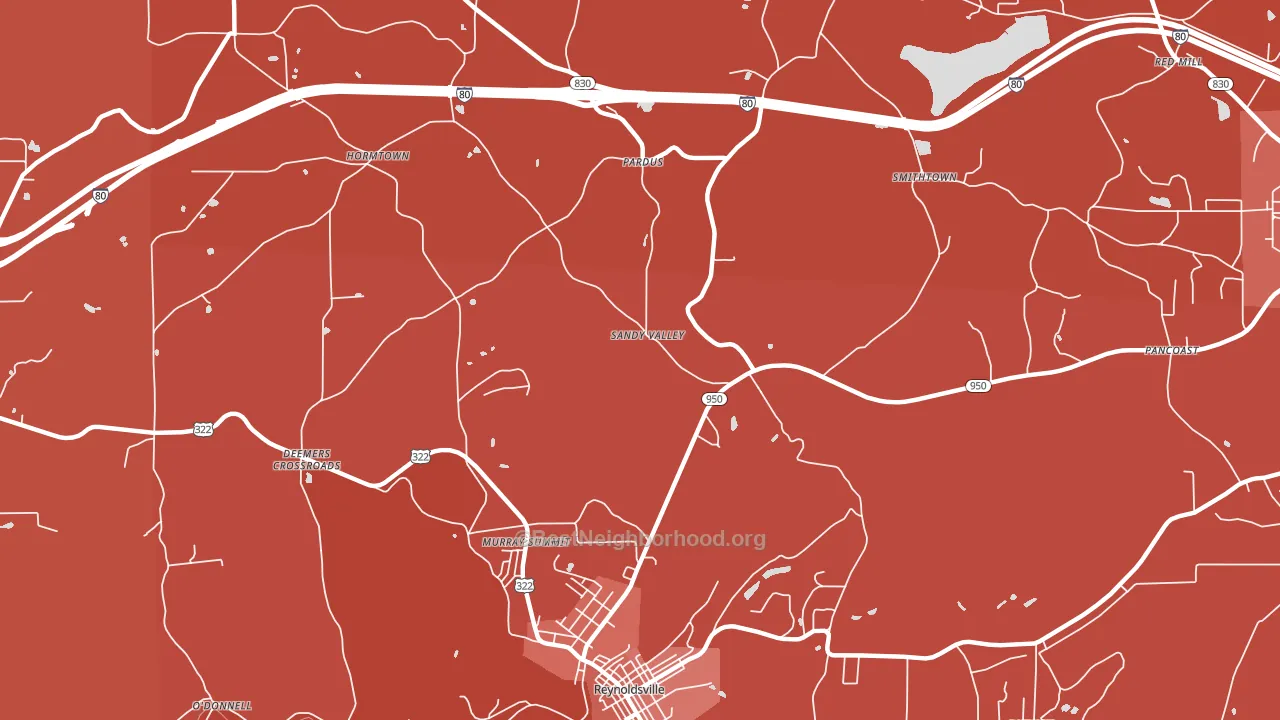 Sandy Valley, PA block-group political-lean map