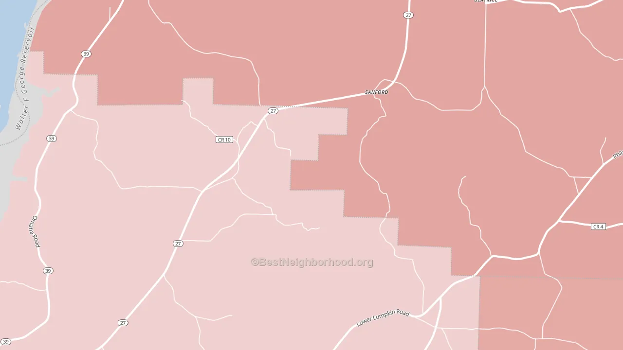Sanford, GA block-group political-lean map