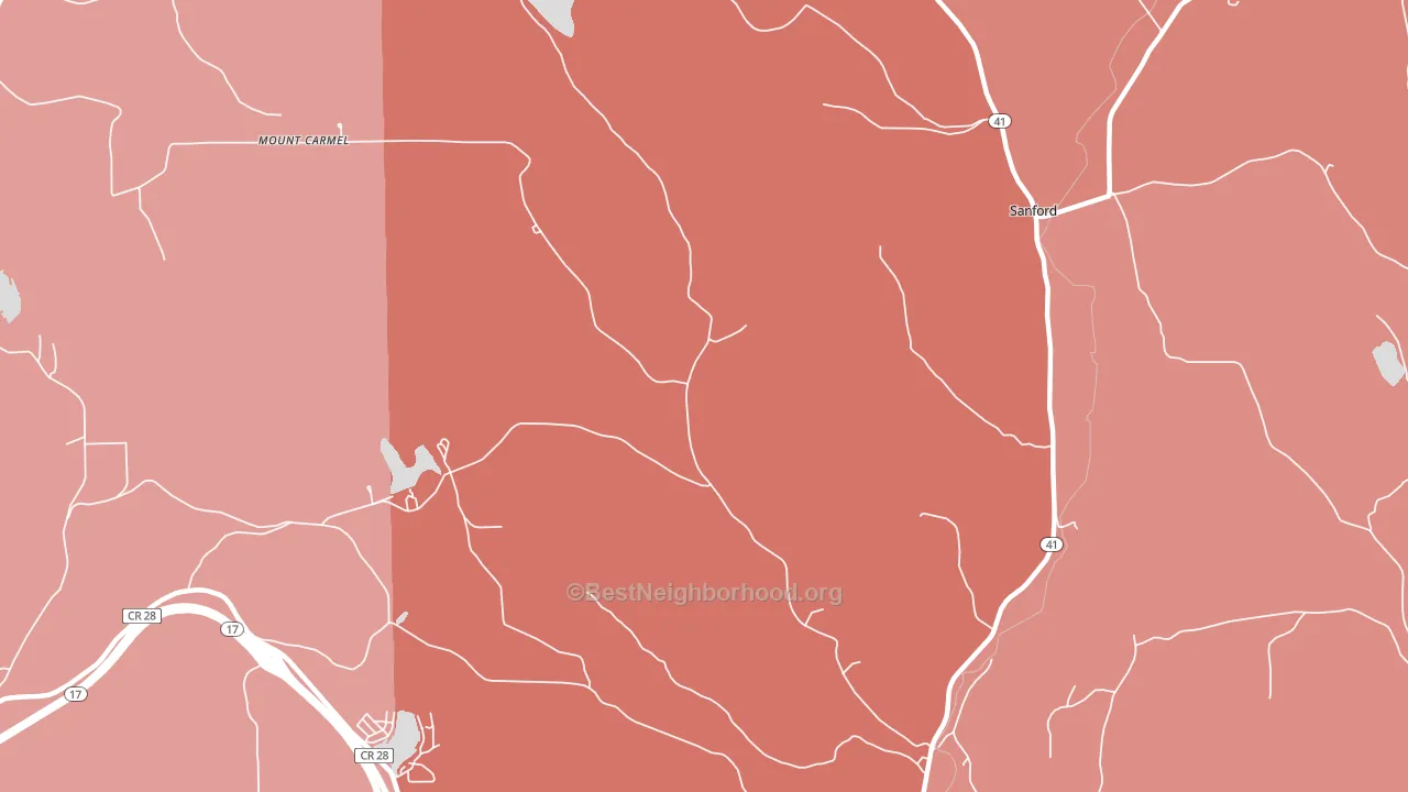 Sanford, NY block-group political-lean map