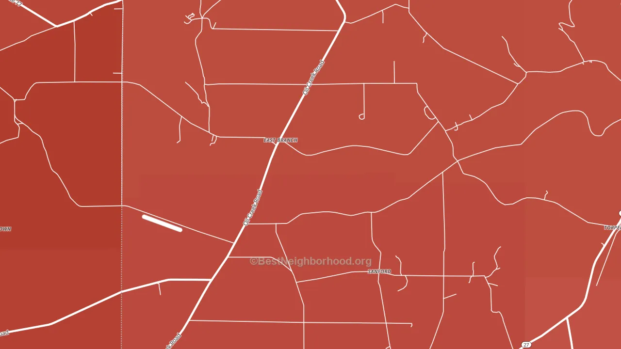 Sanford, PA block-group political-lean map