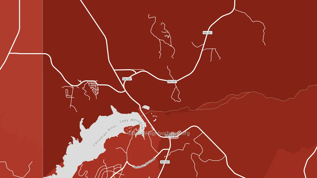Sanford, TX block-group political-lean map