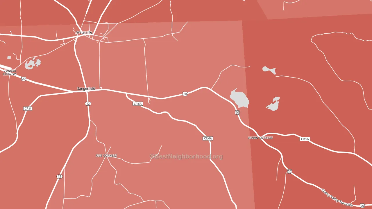 Sangerfield, NY block-group political-lean map