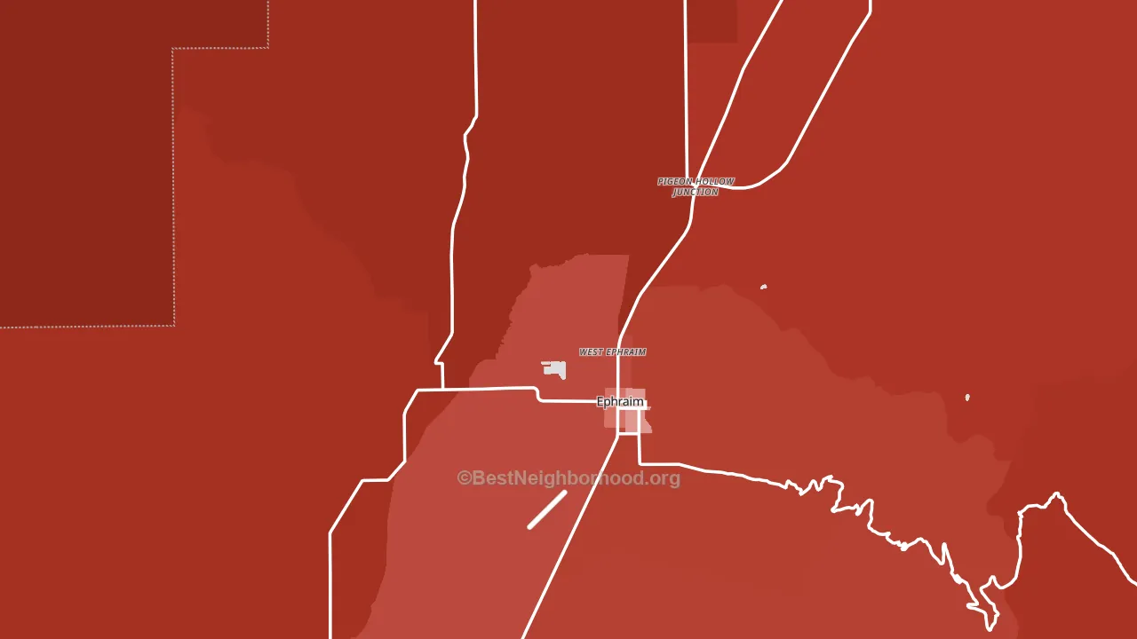 Sanpete County, UT block-group political-lean map