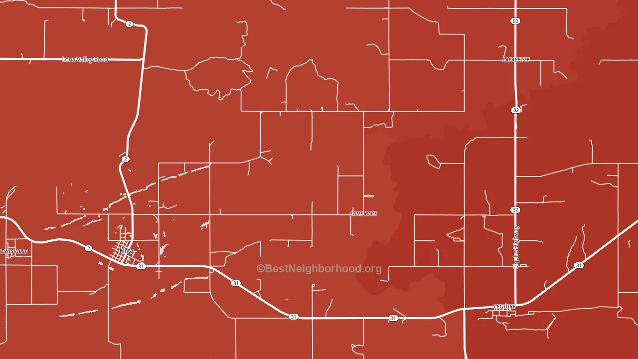Sans Bois, OK block-group political-lean map