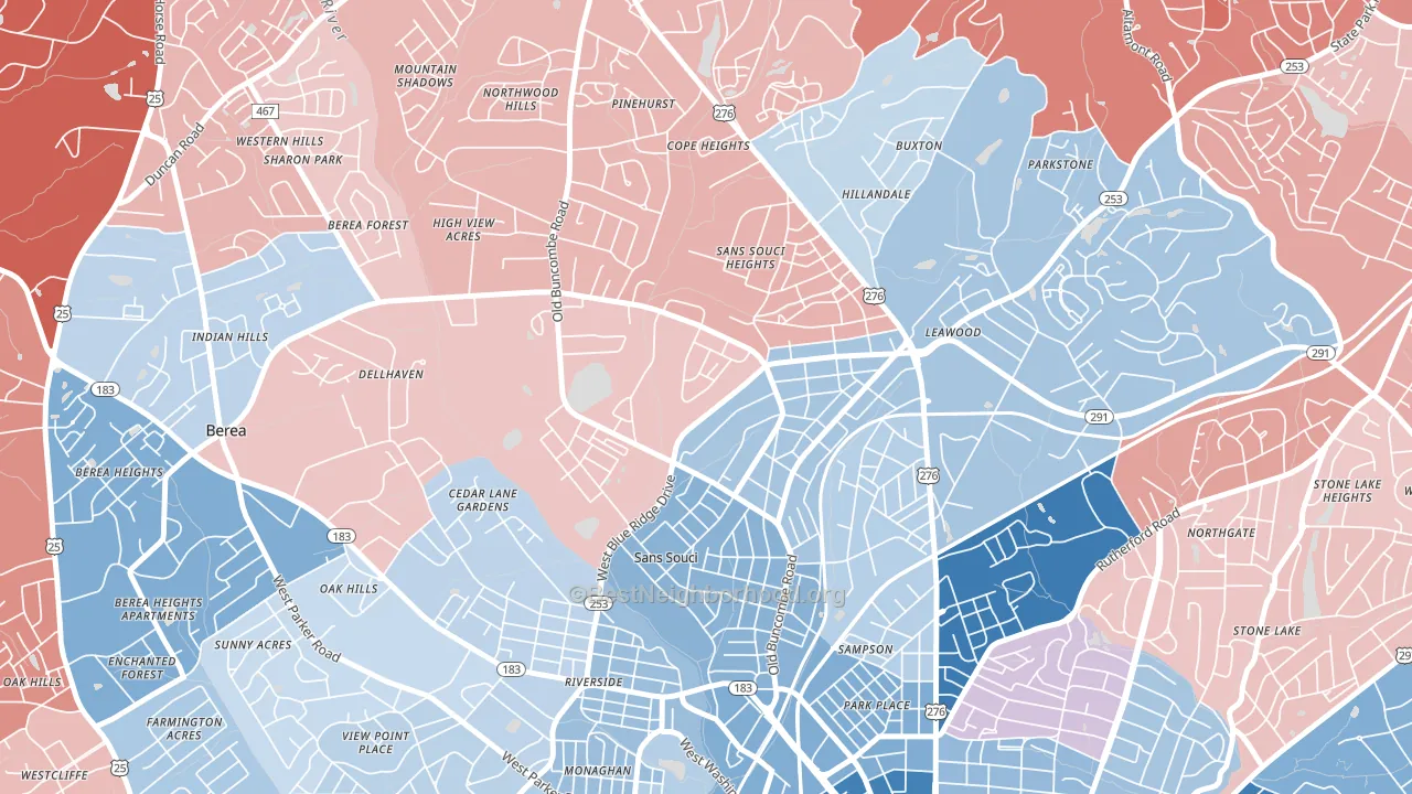 Sans Souci, SC block-group political-lean map