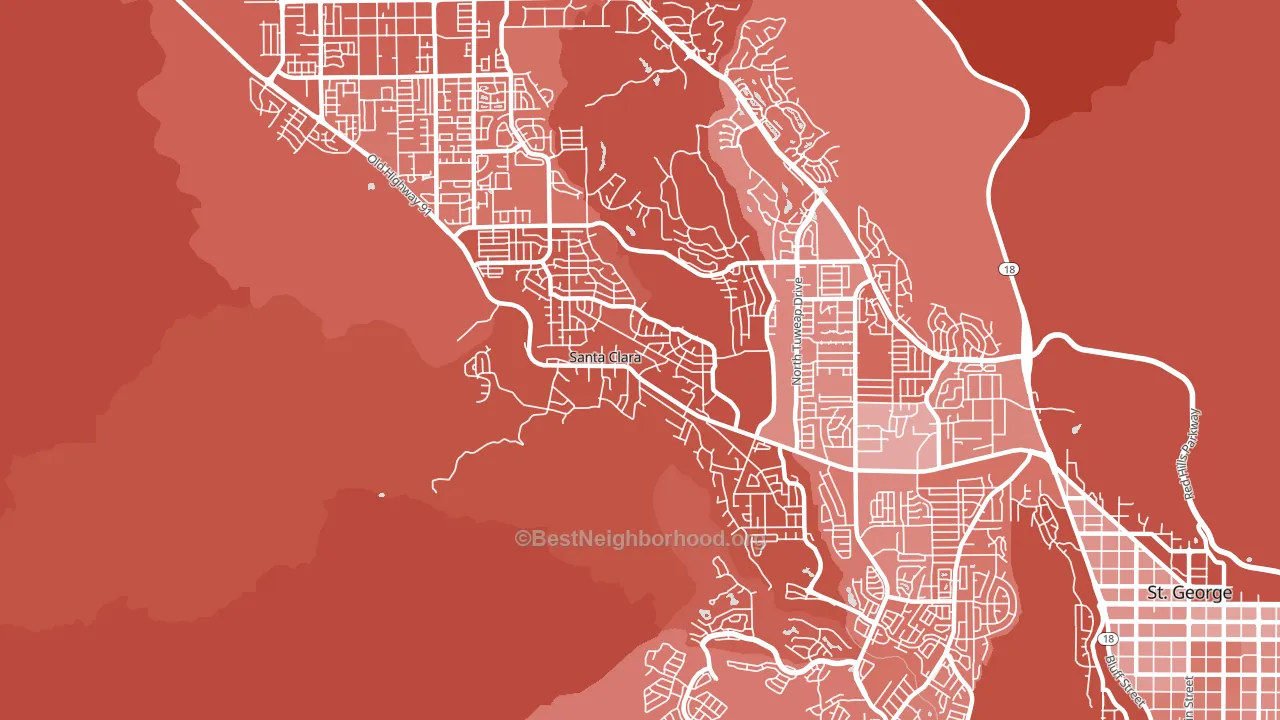 Santa Clara, UT block-group political-lean map
