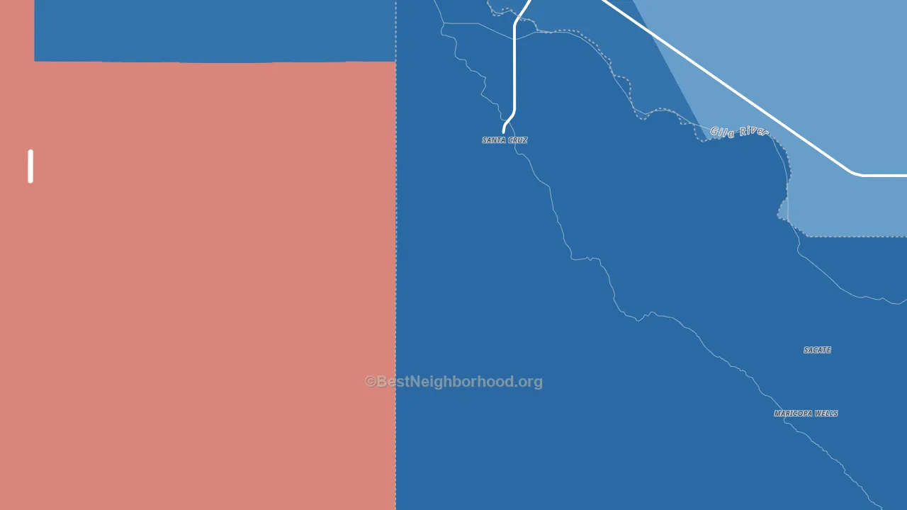 Santa Cruz, AZ block-group political-lean map