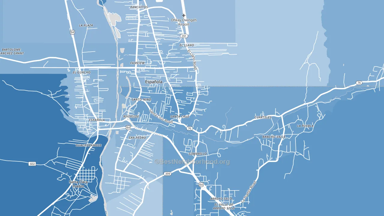 Santa Cruz, NM block-group political-lean map
