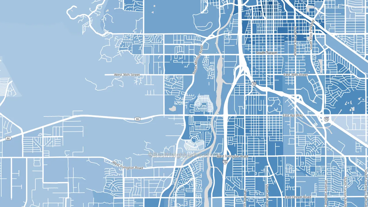 Santa Cruz Southwest, Tucson, AZ block-group political-lean map