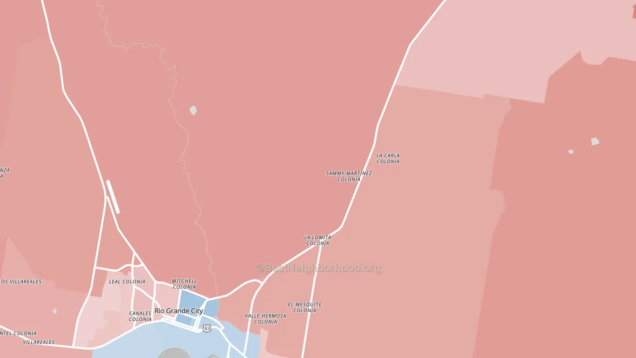 Santa Cruz, TX block-group political-lean map