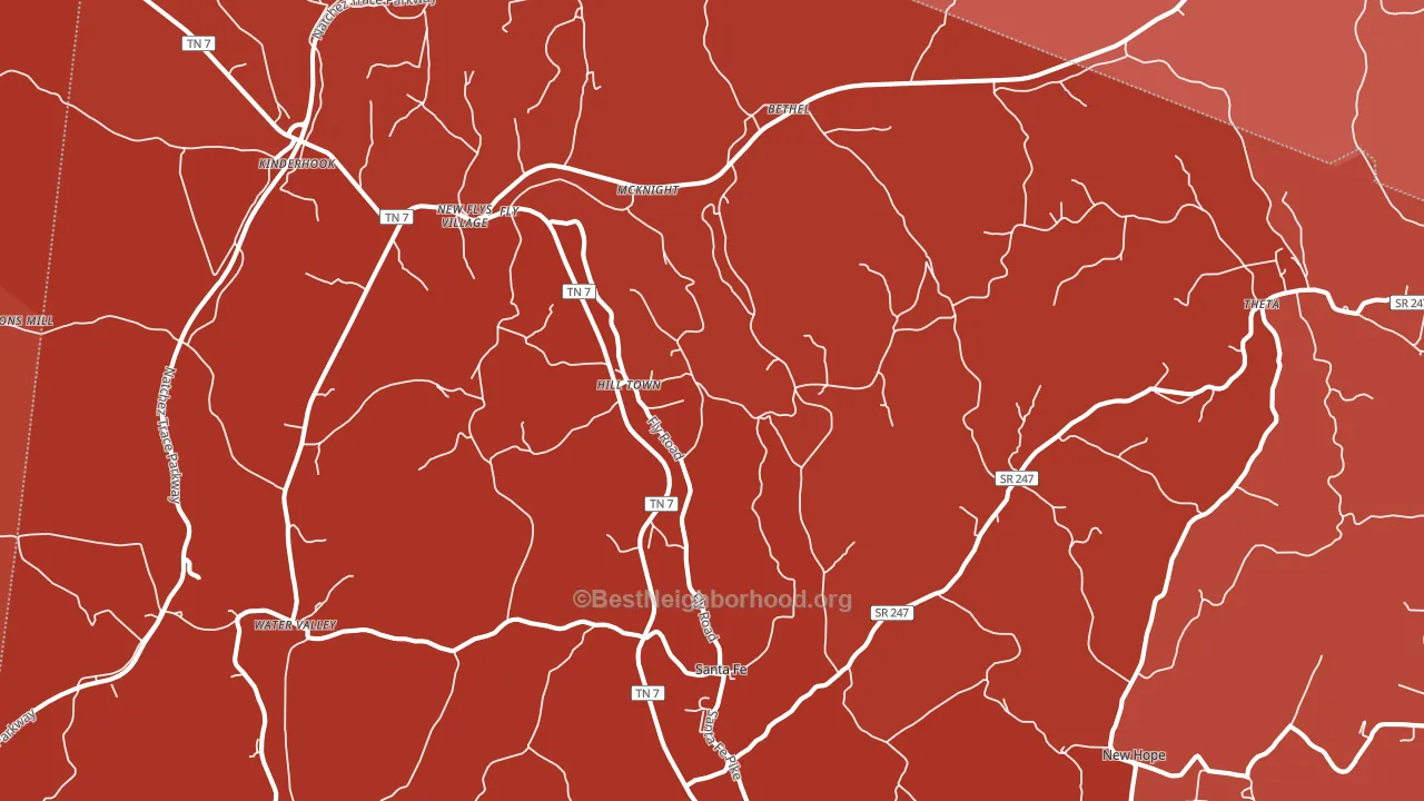 Santa Fe, TN block-group political-lean map