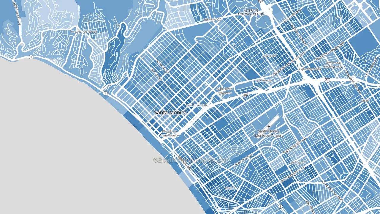 Santa Monica, CA block-group political-lean map