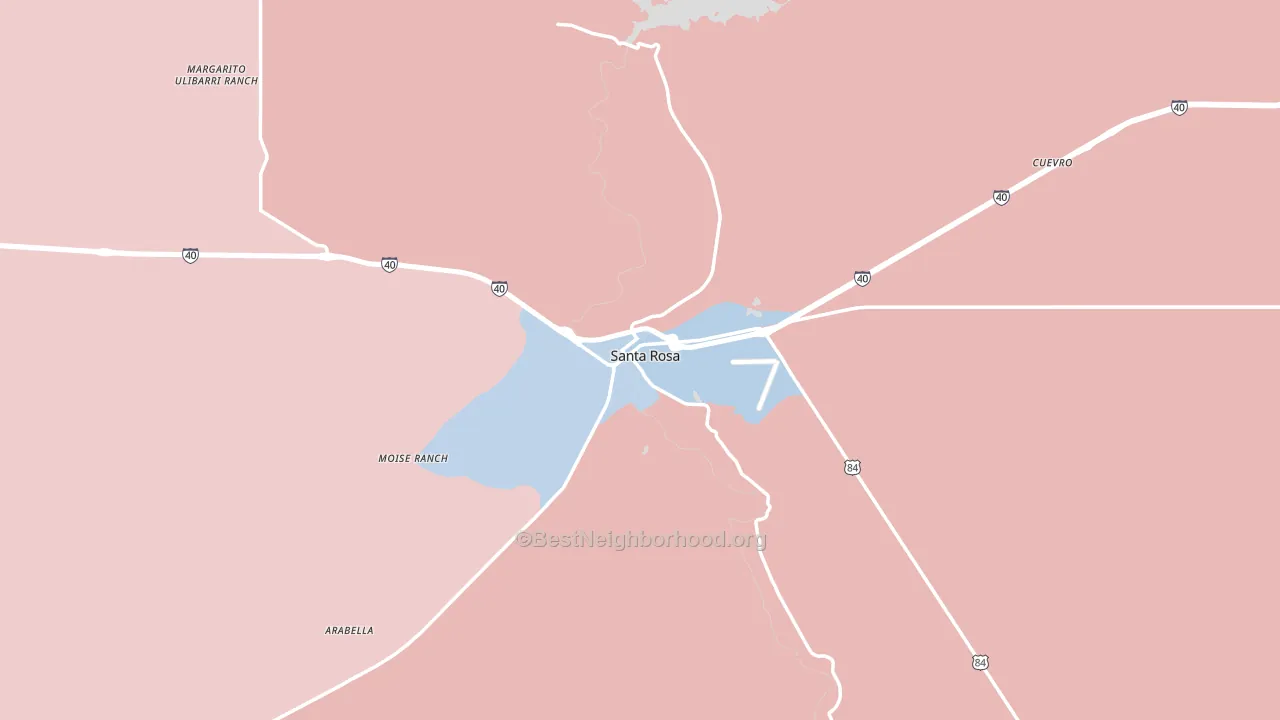 Santa Rosa, NM block-group political-lean map
