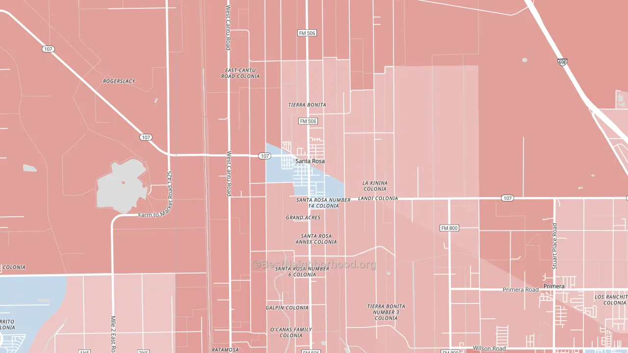 Santa Rosa, TX block-group political-lean map