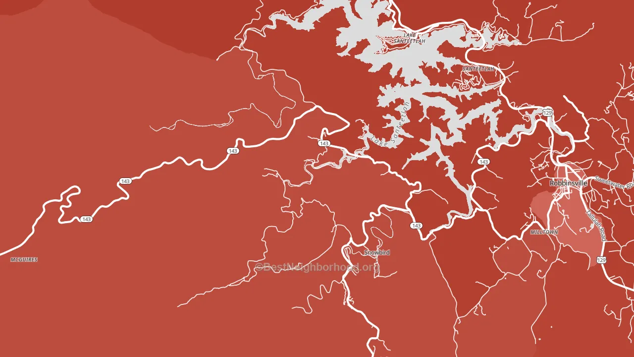 Santeetlah, NC block-group political-lean map