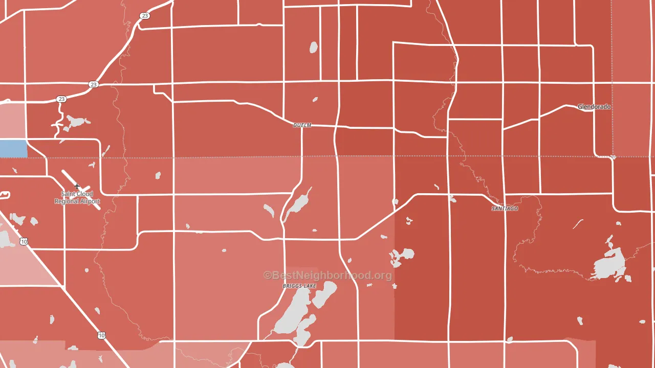 Santiago, MN block-group political-lean map